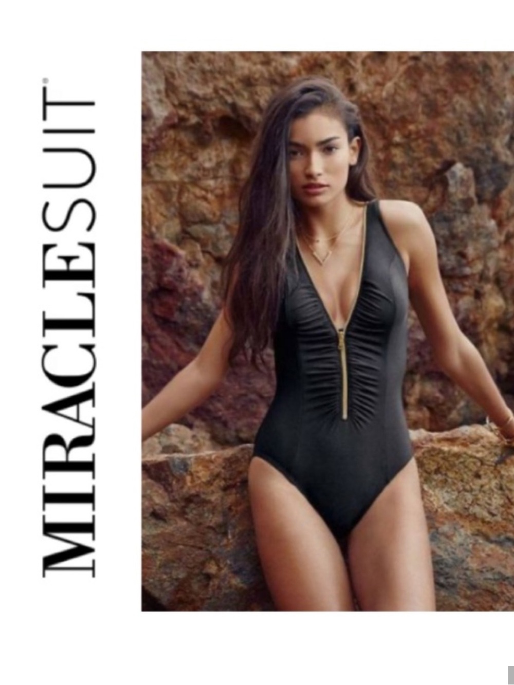 Miraclesuit Razzle Dazzle Zip Black One-Piece
